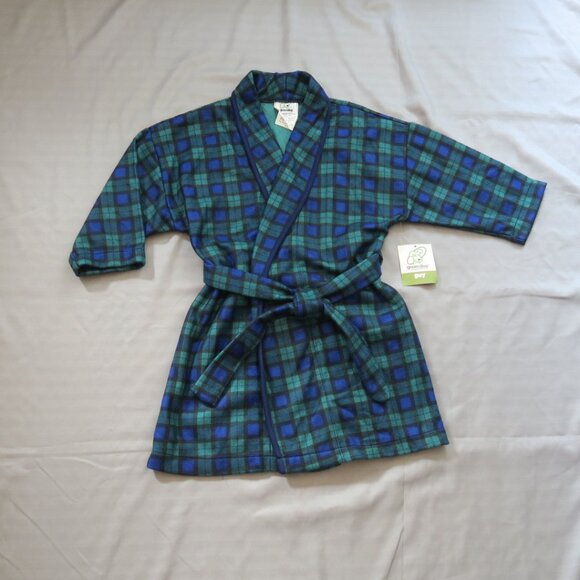Greendog Boys Warm & Comfy Flannel Plaid Robe  Size 4-5  NWT - Picture 1 of 7